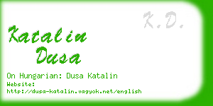 katalin dusa business card